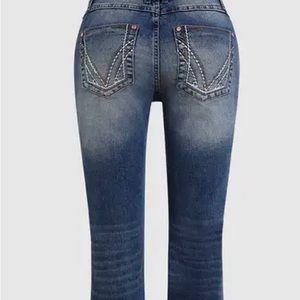 Vintage Low Waist Embroidered Pockets Bootcut Jeans